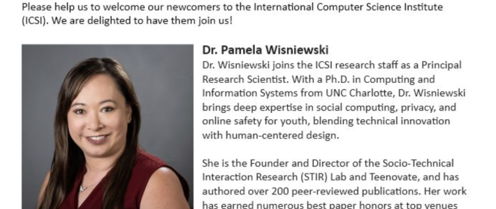 Wisniewski Joins ICSI